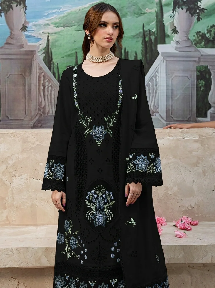 Bin Ilyas Heavy Embroidered Chikankari Luxury Lawn (3-Piece)