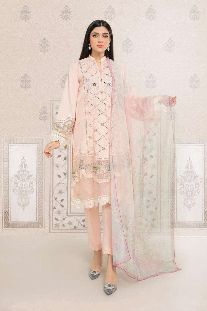 Heer Premium Chikankari Lawn Suit with Silk Dupatta (3-Piece)